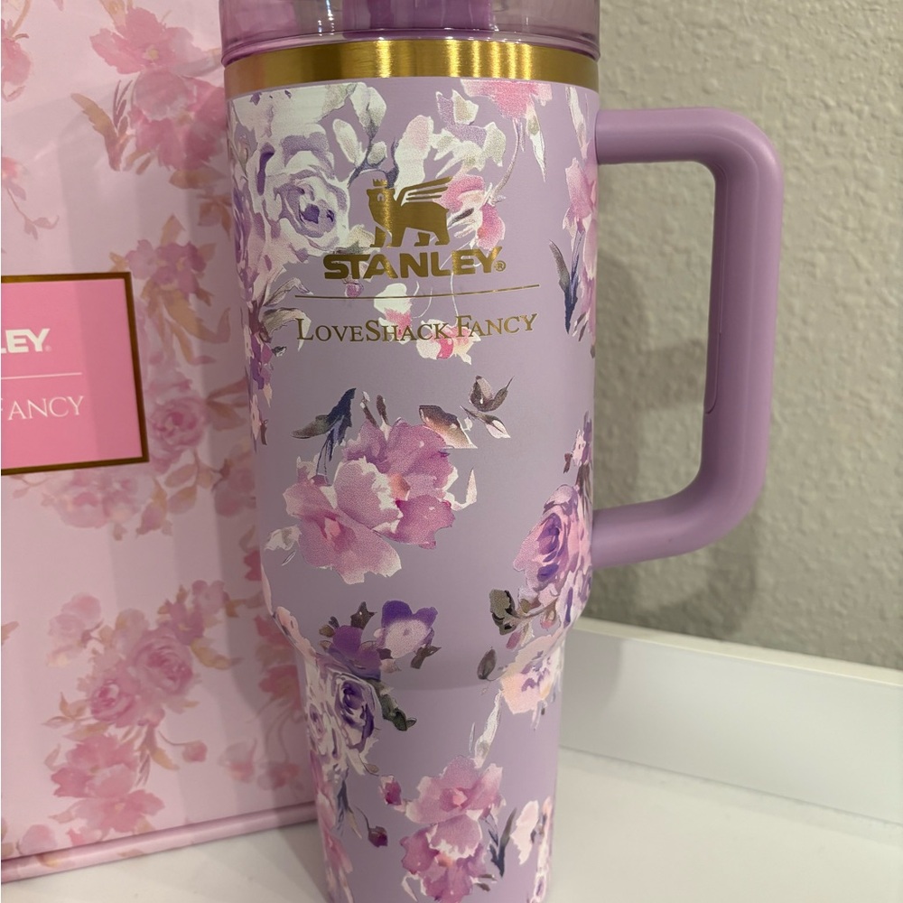 LoveShackFancy Lavender Floral Stanley Travel Tumbler - Picture 3 of 4